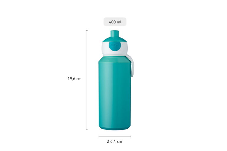 Trekker Voor u werper drinking bottle pop-up campus 400 ml / 14 oz - turquoise | Mepal