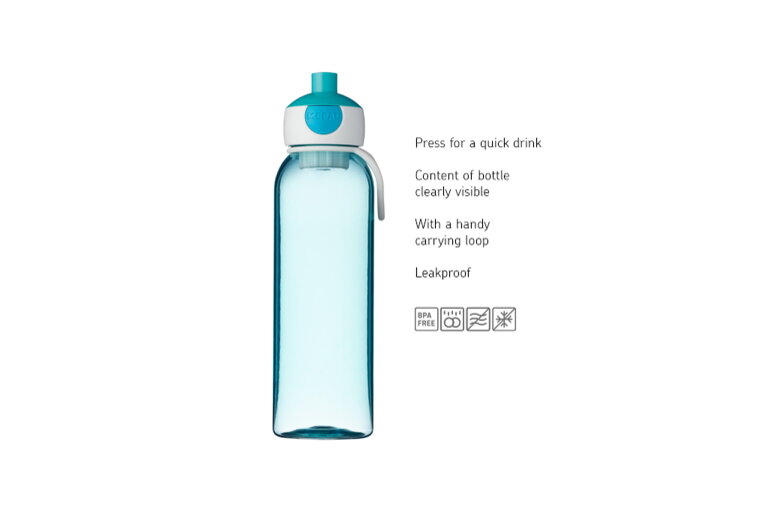 Whirlpool aanvaardbaar adelaar water bottle campus 500 ml / 17 oz - turquoise | Mepal